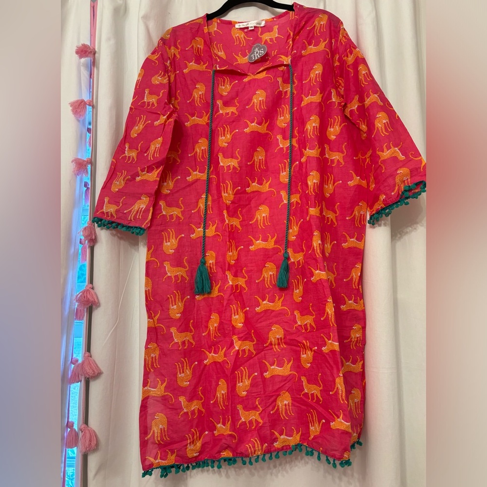NWT Swim Cover Up Tunic Dress Leopards Cheetahs